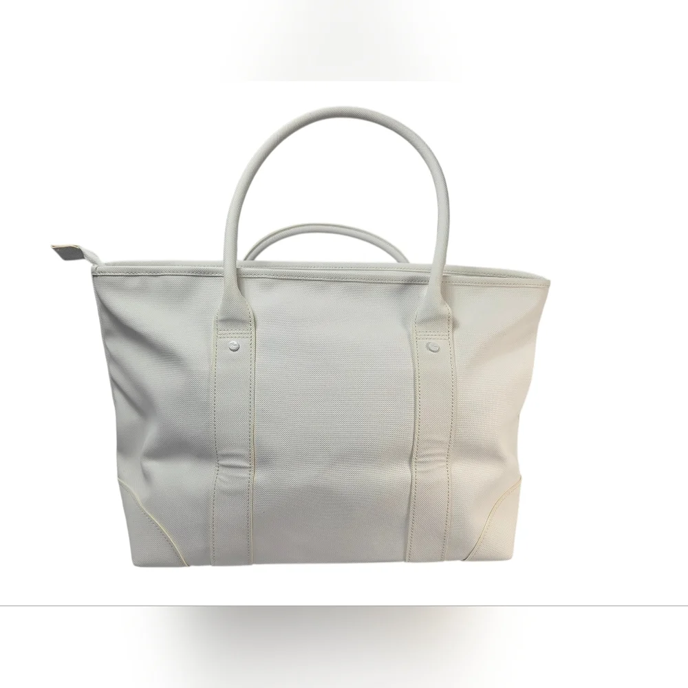 Lacoste Cream White Tote Bag Croc Logo